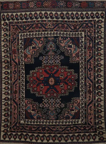 Antique Vegetable Dye Afshar Persian Rug 3x4