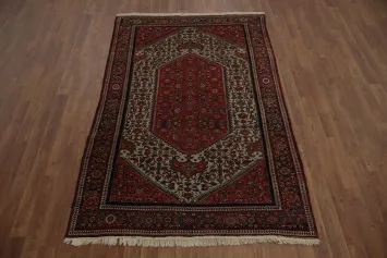 Pre-1900 Antique Vegetable Dye Sarouk Farahan Persian Rug 4x6