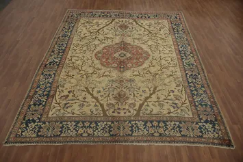 Pre-1900 Antique Vegetable Dye Tabriz Area Rug 9x12