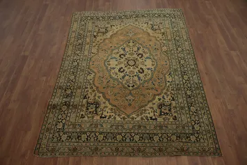 Antique Tabriz Haj Jalili Vegetable Dye Persian Rug 4x6