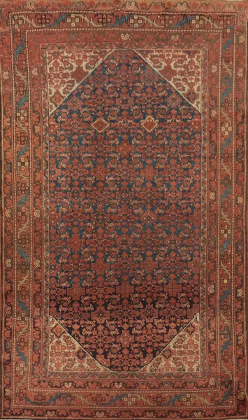 Pre-1900 Antique Malayer Vegetable Dye Persian Rug 4x7