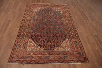 Pre-1900 Antique Malayer Vegetable Dye Persian Rug 4x7