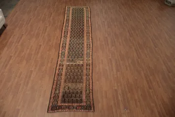 Pre-1900 Antique Vegetable Dye Sirjan Persian Runner Rug 3x15