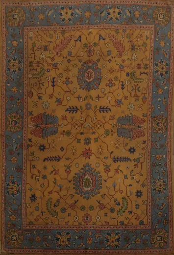 Antique Oushak Vegetable Dye Area Rug 7x8
