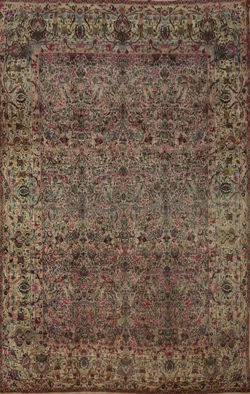 Antique Vegetable Dye Kerman Persian Area Rug 10x13