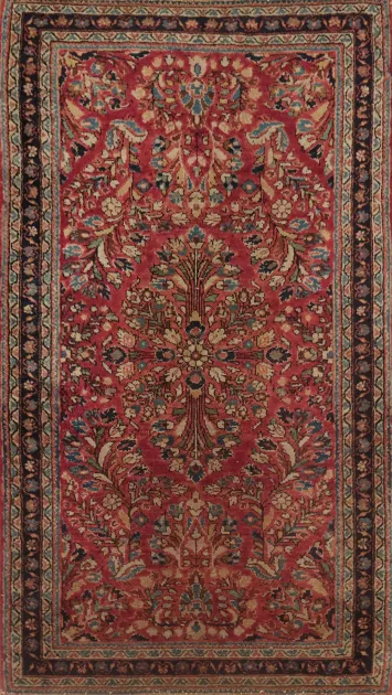 Antique Sarouk Persian Vegetable Dye Rug 2x4