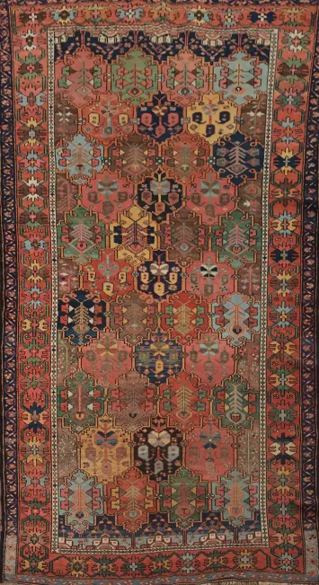 Antique Vegetable Dye Bakhtiari Persian Area Rug 5x10