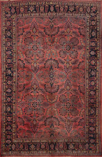 Antique Sarouk Persian Area Rug 10x13 with Authentic Ornate Design