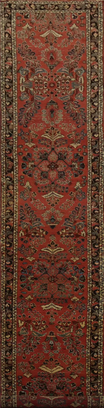 Vegetable Dye Hamedan Persian Runner Rug 3x18
