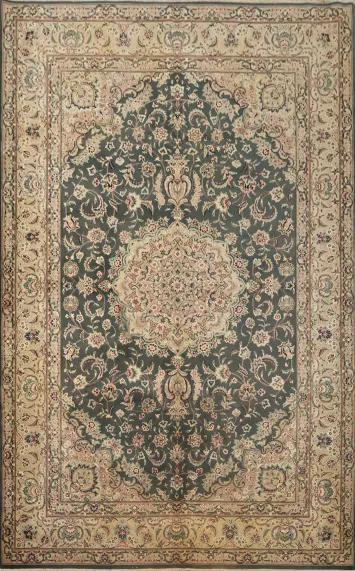 Luxurious Aubusson Vegetable Dye Area Rug 6x9 with Rich Floral Detail