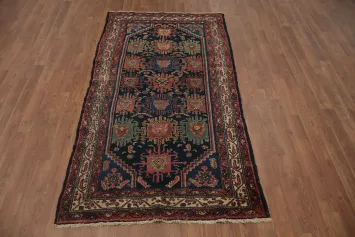Pre-1900 Antique Malayer Vegetable Dye Persian Runner Rug 3x7