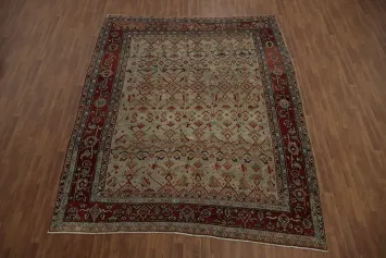 Pre-1900 Vegetable Dye Sultanabad Ziegler Persian Area Rug 9x11