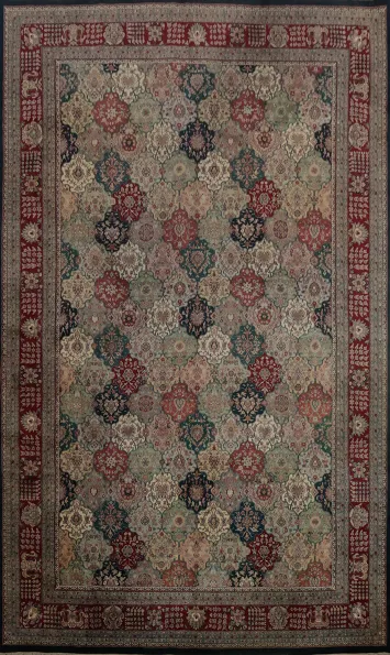 Exquisite Agra Vegetable Dye Large Rug 12x17 with Stunning Floral Design