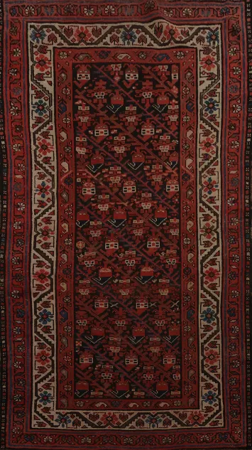 Antique Afshar Persian Rug 4x6 Highlighted by Classic Floral Motifs
