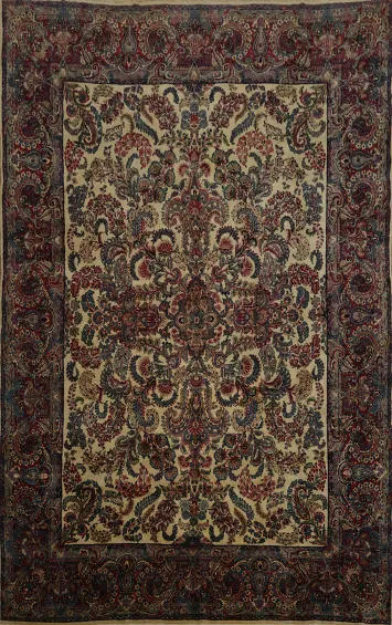Vegetable Dye Antique Kerman Persian Area Rug 9x12