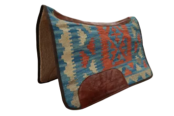 Colorful Geometric Patterned Saddle Pad 28x35 inches with Rustic Charm