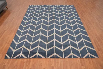 Trellis Blue Moroccan Handmade Area Rug 9x12