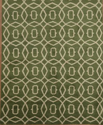 Moroccan Trellis Green 8x10 Area Rug
