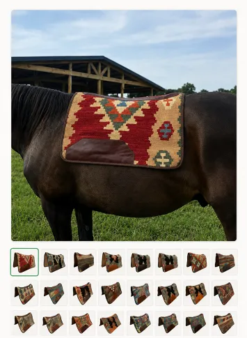 Rustic Charm: Multicolored Tribal Saddle Pad 28x35 inches