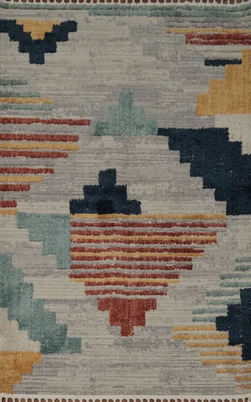 Abstract Geometric Modern Turkish Area Rug 5x8 to Enhance Any Room