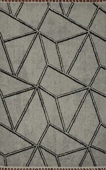 Modern Turkish Area Rug 5x8 Featuring Unique Geometric Lines