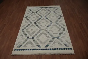 Diamond and Lattice Geometric Patterned Modern Turkish Area Rug 5x8