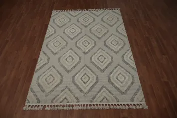 Luxurious Modern Turkish Area Rug 5x8 Featuring Geometric Shapes