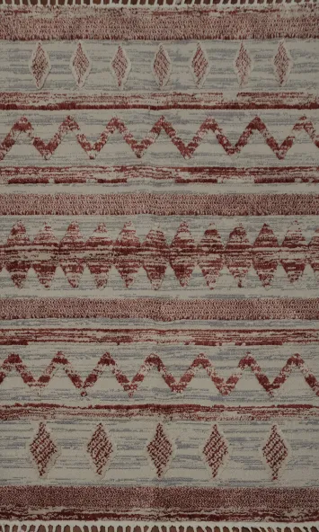 Rustic Modern Turkish Area Rug 5x8 with Intricate Geometric Design