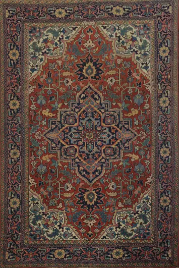 Antique Vegetable Dye Heriz Persian Area Rug 8x11