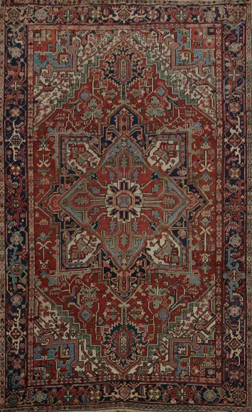 Add Opulence with a Richly Antique Heriz Persian Area Rug 8x11