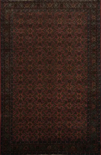 Pre-1900 Antique Vegetable Dye Mahal Persian Area Rug 9x11