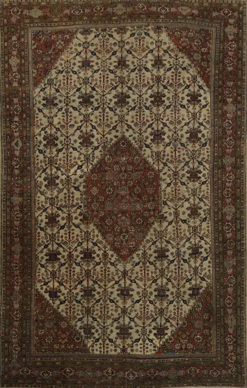 Pre-1900 Antique Sultanabad Persian Vegetable Dye Rug 8x12