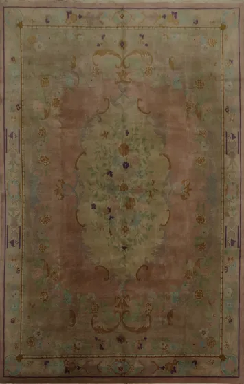 Antique Art Deco Vegetable Dye Area Rug 9x12