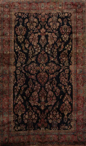 Antique Vegetable Dye Sarouk Persian Large Rug 11x17