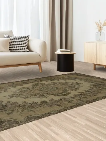 Distressed Anatolian Turkish Area Rug 5x8 with Ornate Floral Motifs