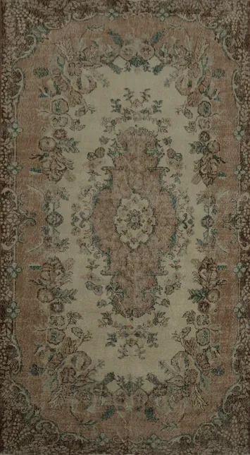 Classic Ornate Design Anatolian Area Rug 6x9 in Neutral Shades