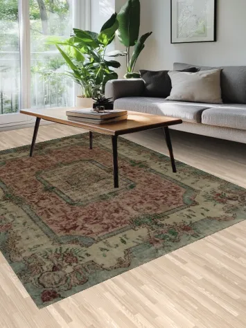 Vintage Anatolian Turkish Area Rug 7x9