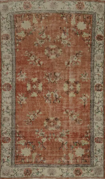Exquisite Floral Anatolian Area Rug 6x9 with Rustic Charm and Elegance