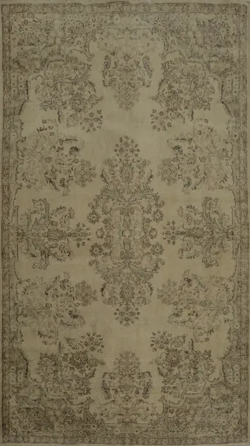 Vintage Anatolian Area Rug 6x9 with Intricate Floral Designs