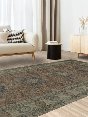 Handcrafted Anatolian Area Rug 6x10 with Charming Distressed