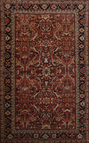 Antique Vegetable Dye Mahal Persian Area Rug 7x10