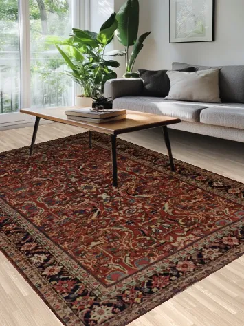 Antique Vegetable Dye Mahal Persian Area Rug 7x10