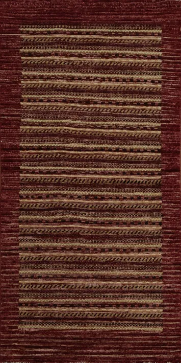 Luxurious Gabbeh Rug 3x6 with Natural Hues and Textured Appeal