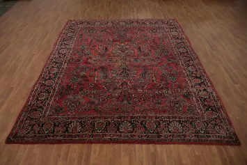 Antique Vegetable Dye Sarouk Persian Area Rug 9x12