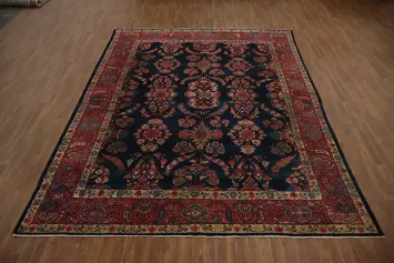 Pre-1900 Vegetable Dye Sultanabad Persian Area Rug 9x13