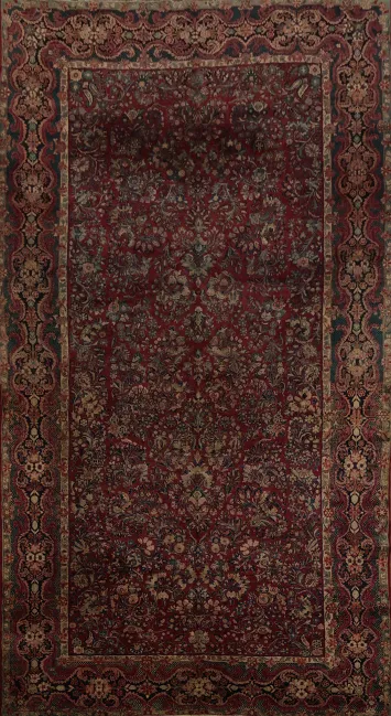 Vegetable Dye Antique Sarouk Persian Large Rug 9x17