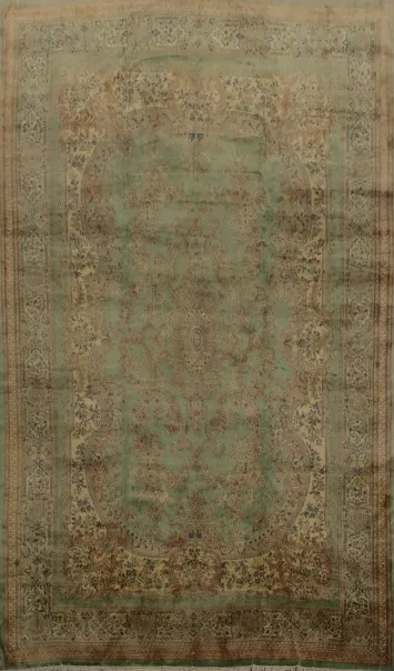 Vegetable Dye Kerman Persian Large Rug 12x19