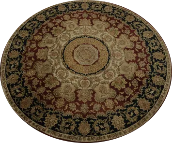 Vegetable Dye Agra Round Area Rug 12x12 with Luxurious Details