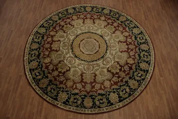 Vegetable Dye Agra Round Area Rug 12x12 with Luxurious Details