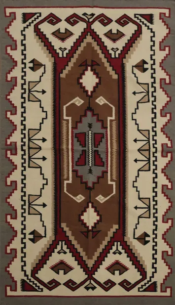 Tribal Motifs Bohemian Artistry: Luxurious Kilim Area Rug 5x8